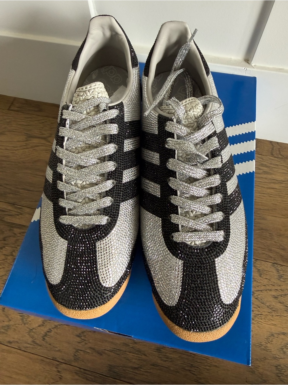 Adidas Originals SL 72 OG "Grey Two/Core Black/Ftwr White Rhinestone - Picture 3 of 11